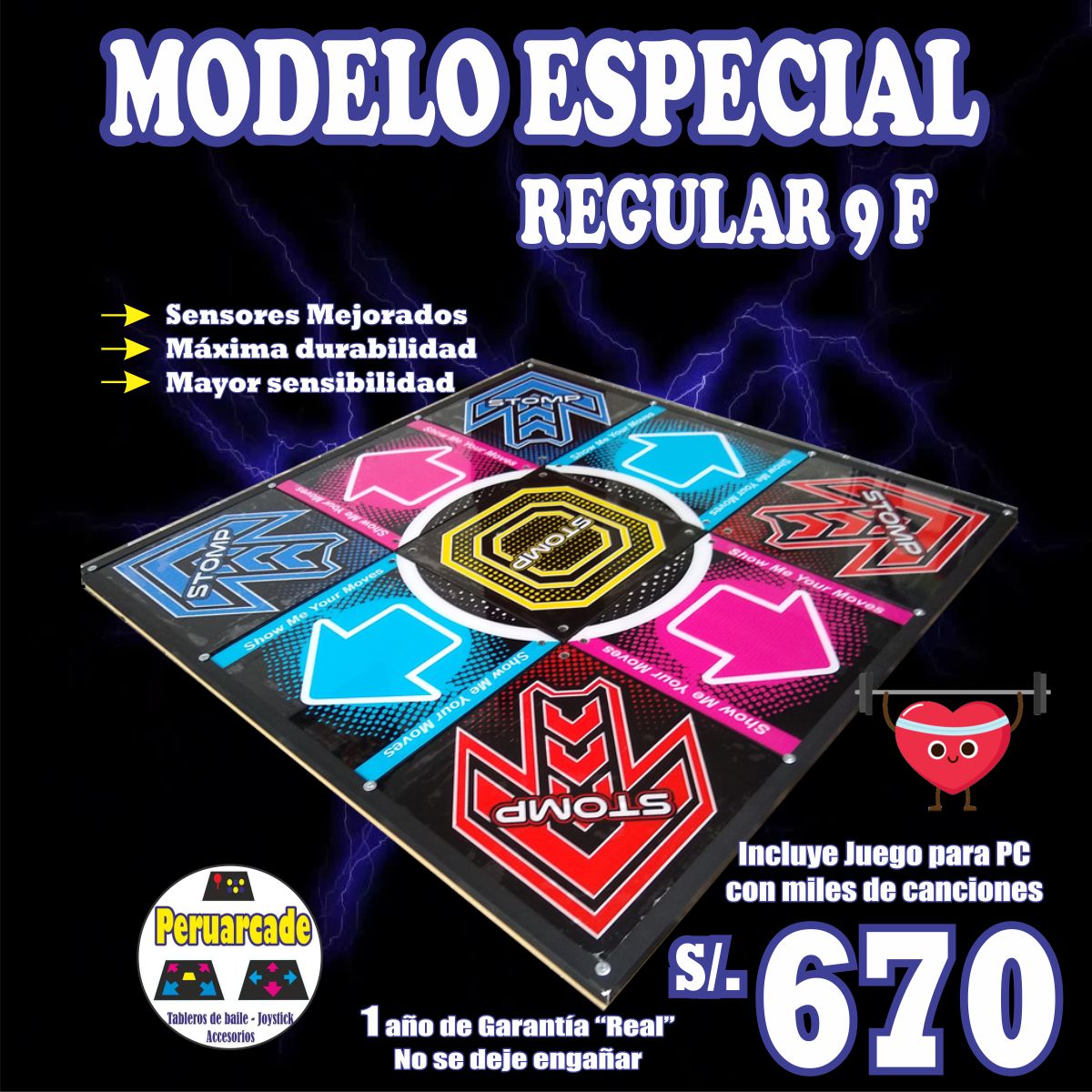 Tablero de Baile Especial 9F REG USB para PC o Laptop